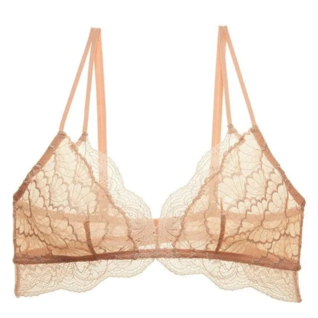 Natori Double Time Lace Wirefree Bralette In Mahagony Rose /Sz:S,M,L